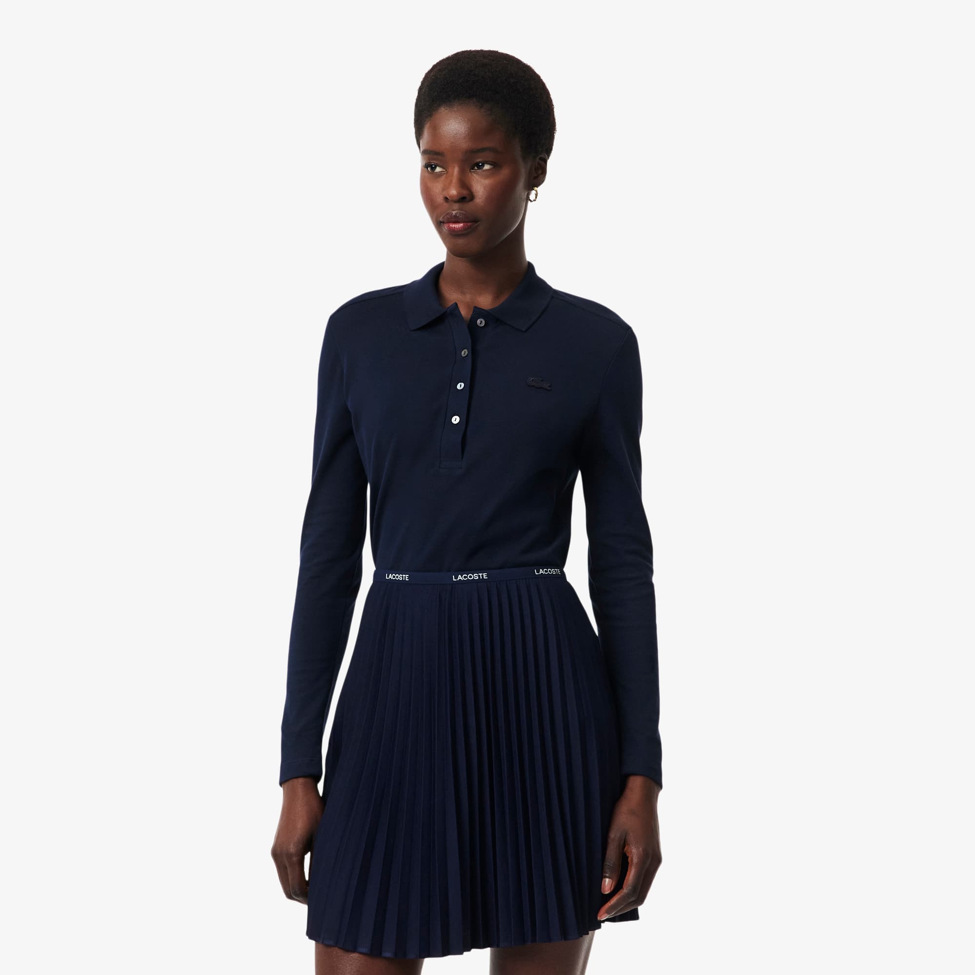 Lacoste ネイビー ワンピース セット Women's Slim Fit L.12.D Stretch Mini Piqué Polo - Polo Shirts
