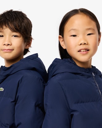 Kids' Embroidered Crocodile Hooded Puffer Jacket