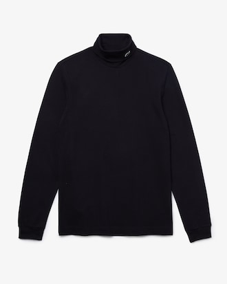 Men's Turtleneck Stretch Organic Cotton Piqu&eacute; T-shirt