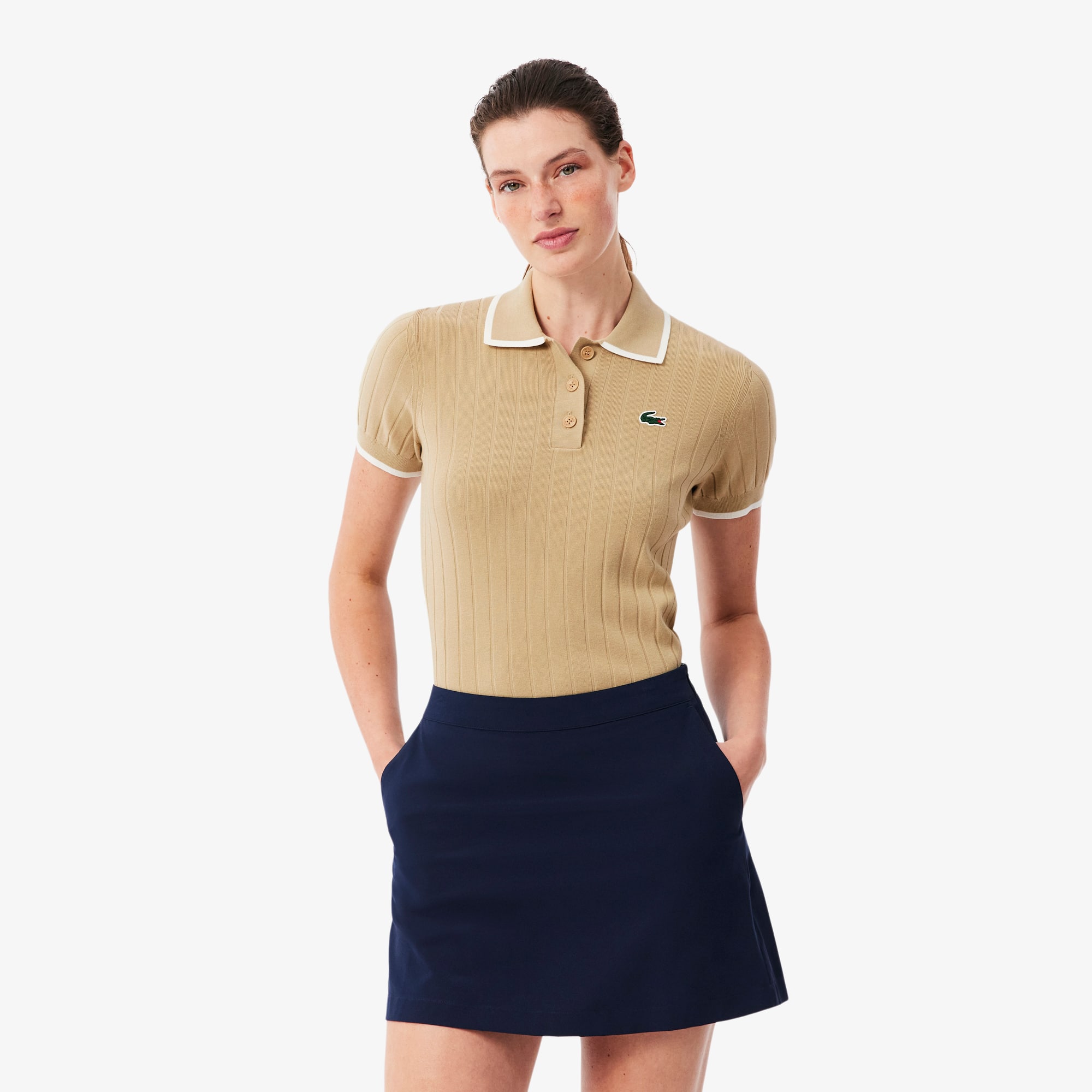 Women's Short Sleeve Polo Collar Golf Sweater