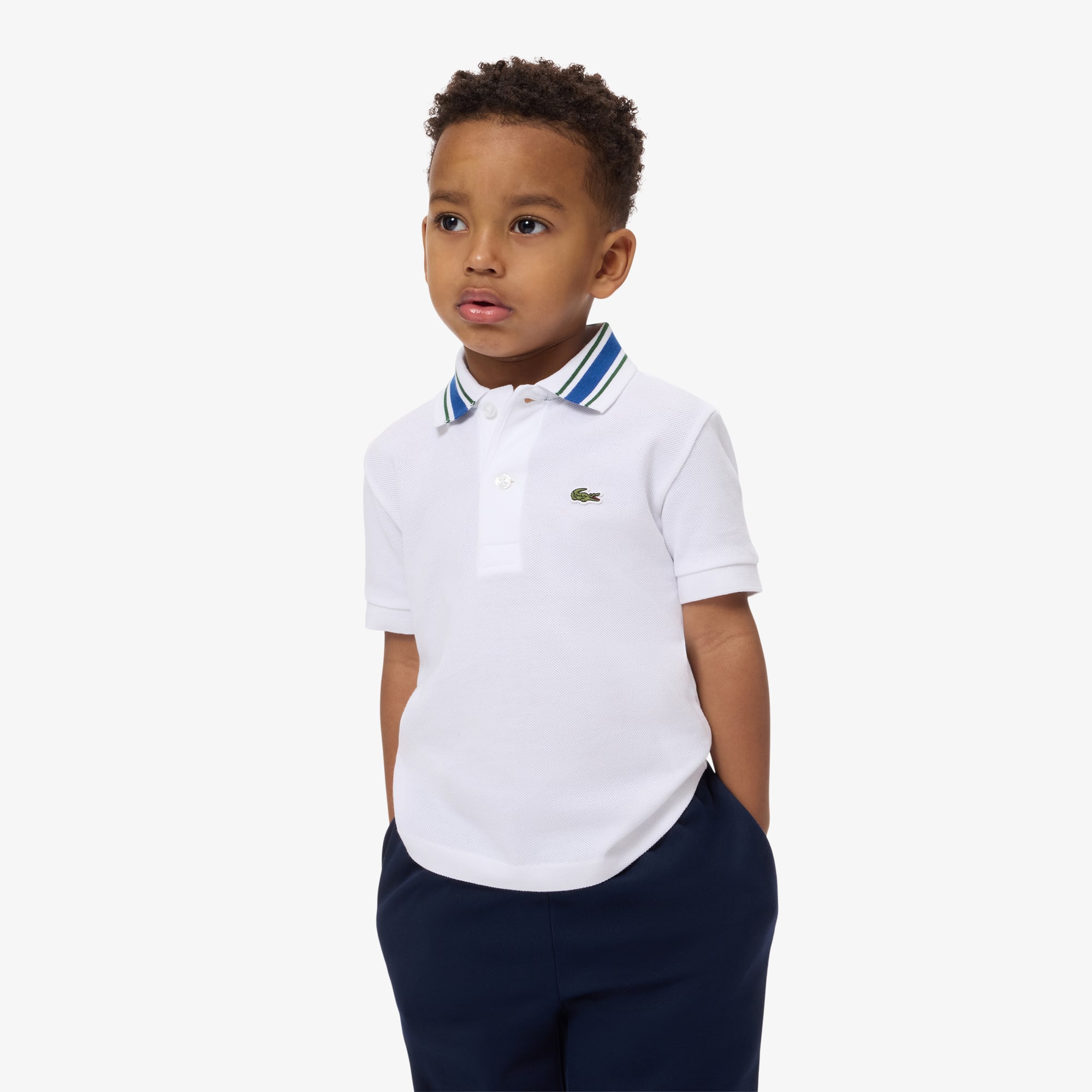Lacoste Petit Piqué Polo - 4 Years In White