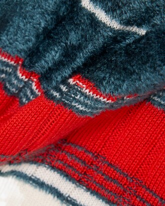 Runway Textured Striped Polo Collar Sweater
