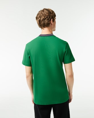 Men's Stripe Collar Stretch Piqué T-Shirt