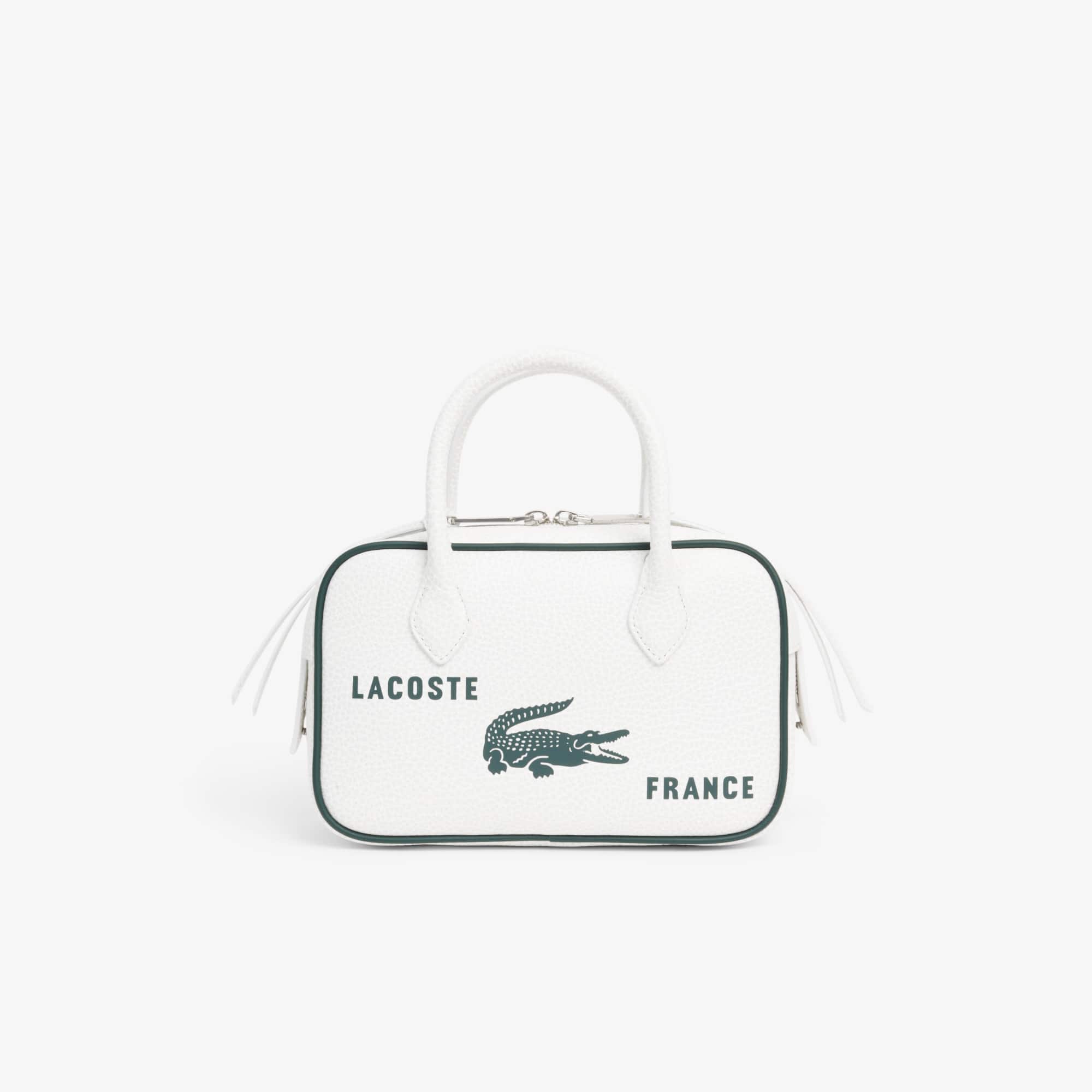Lacoste Runway Small Printed Leather Gym Bag - One Size In White