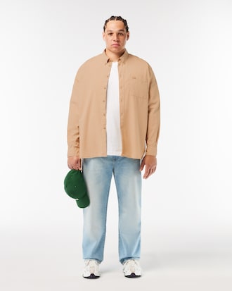 Men's Relaxed Fit Washed Effect Poplin Shirt