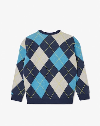 Kids' Cotton and Wool Argyle Sweater