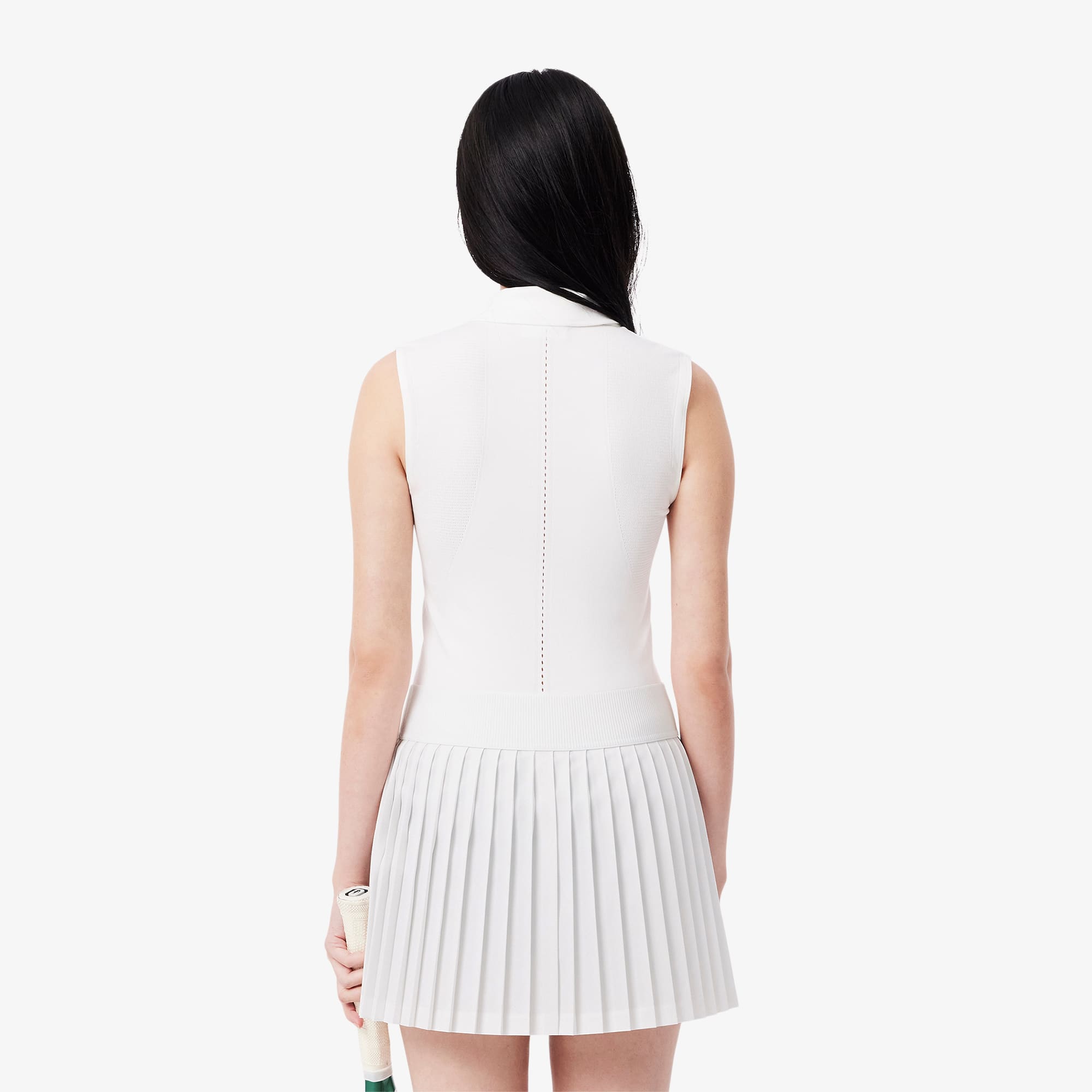 ★LACOSTE★ Women's Tennis Tipping Pleated Skirt White JF857 Women's SPORT Light Pleated Skirt - Dresses & Skirts - New