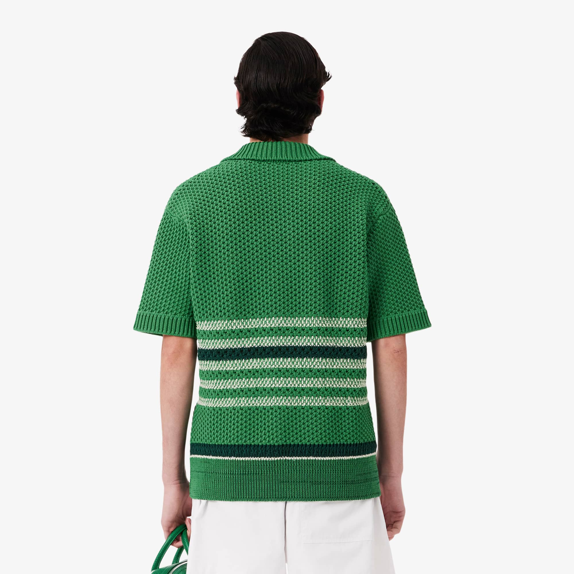 Runway Lacy Striped Polo Collar Sweater - undefined - New In 2026