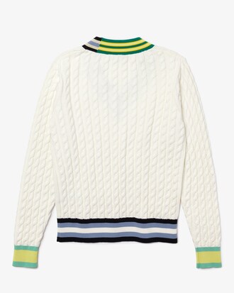 Women&rsquo;s Heritage V-Neck Cotton Blend Cable Knit Sweater