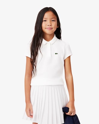 Kids' Scalloped Collar Mini Piqué Polo