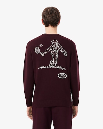 Wool Blend Crew Neck Tennis Heritage Sweater
