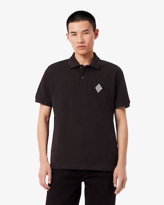 Classic Fit Badge Accent Piqué Polo Shirt
