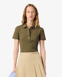Polo de Mini Piqu&eacute; El&aacute;stico L.12.D de Corte Slim para Mujer