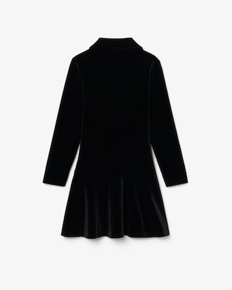 Girls' Shiny Stretch Velour Polo Dress