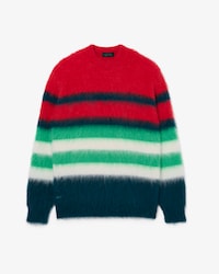 Runway Striped Brushed Alpaca Blend Piqu&eacute; Sweater