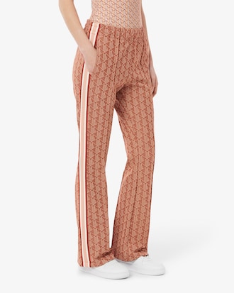 Pantalones deportivos acampanados con monograma para mujer