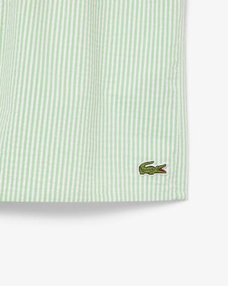 Men's Mid Length Striped Textured Swim Trunks