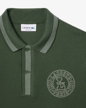 Men's Regular Fit L.12.12 Badge Print Polo