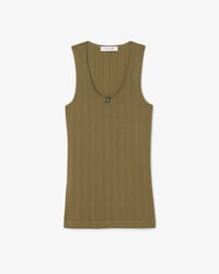Women's Slim Fit Pointelle Knit Cotton Tank Top