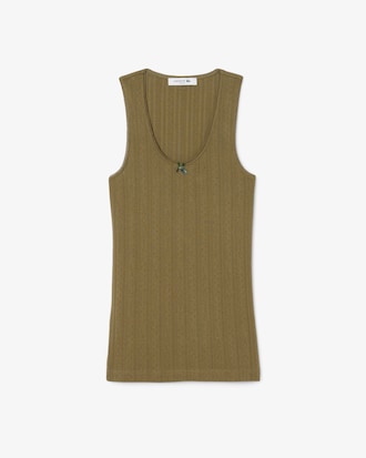 Women's Slim Fit Pointelle Knit Cotton Tank Top