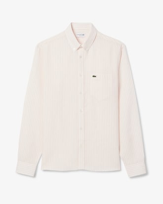 Men's Regular Fit Striped Linen Shirt