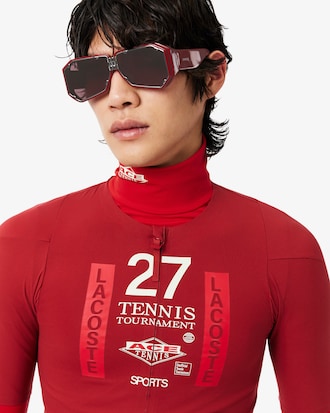 Runway Zipped Printed Stretch T-shirt