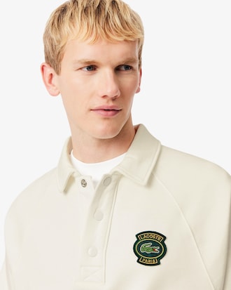 Men's Loose Fit Polo Collar Fleece Sweatshirt