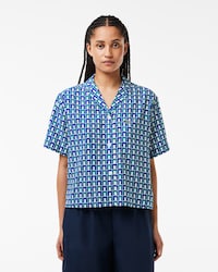 Camisa extragrande con estampado de monograma