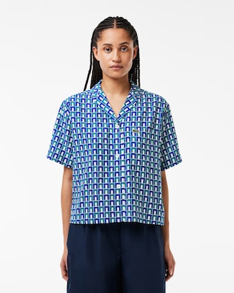 Women's Oversized Monogram Print Shirt