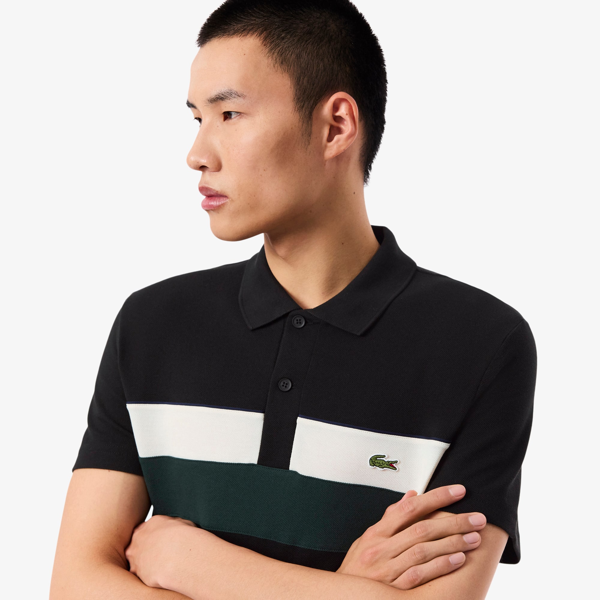 Men's Regular Fit Colorblock Petit Piqué Polo