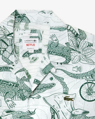 Unisex Lacoste x Netflix Short Sleeve Printed Shirt