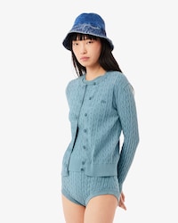 C&aacute;rdigan de punto de ochos con efecto lavado para mujer