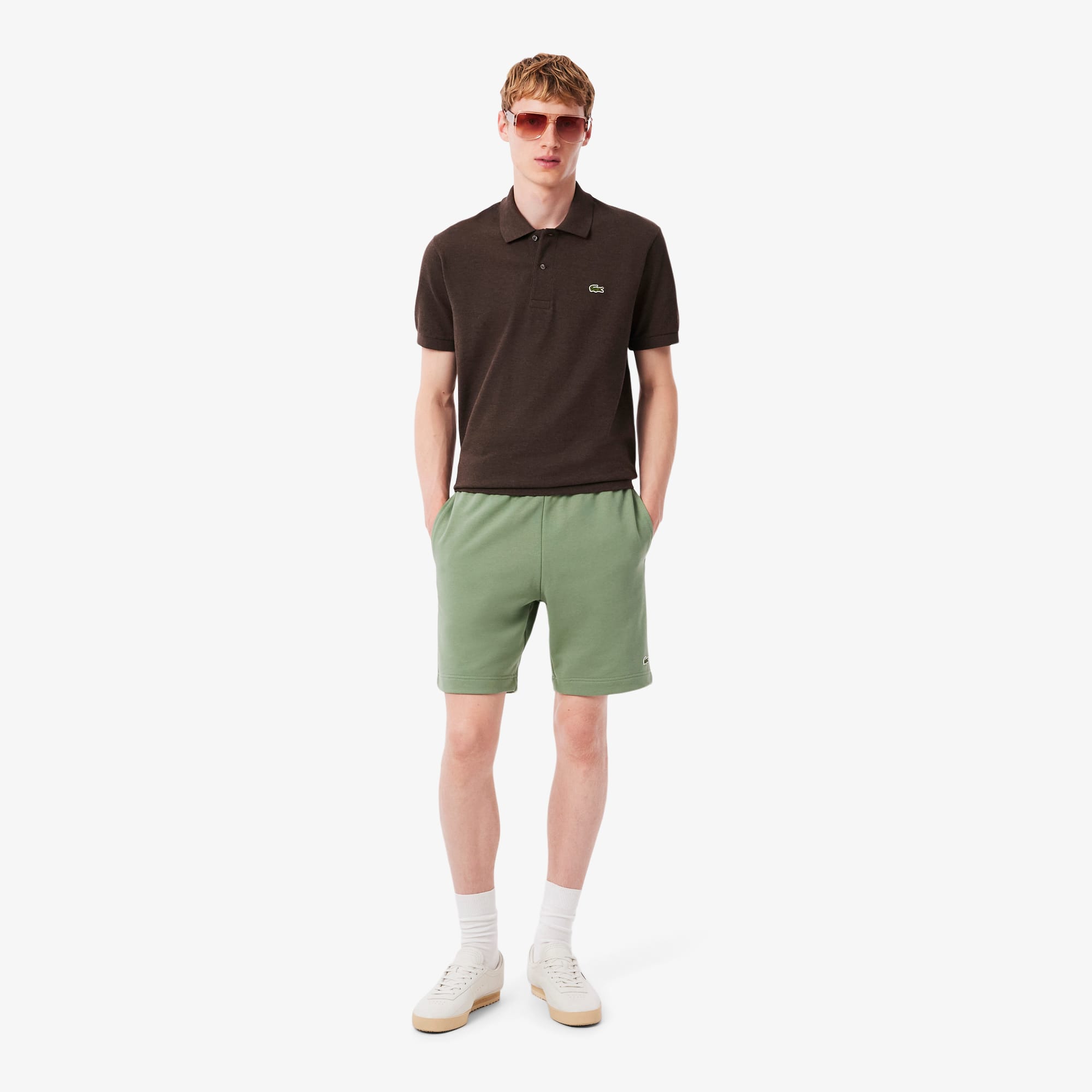 Lacoste Men's Regular Fit Fleece Shorts - S - 3 In Green