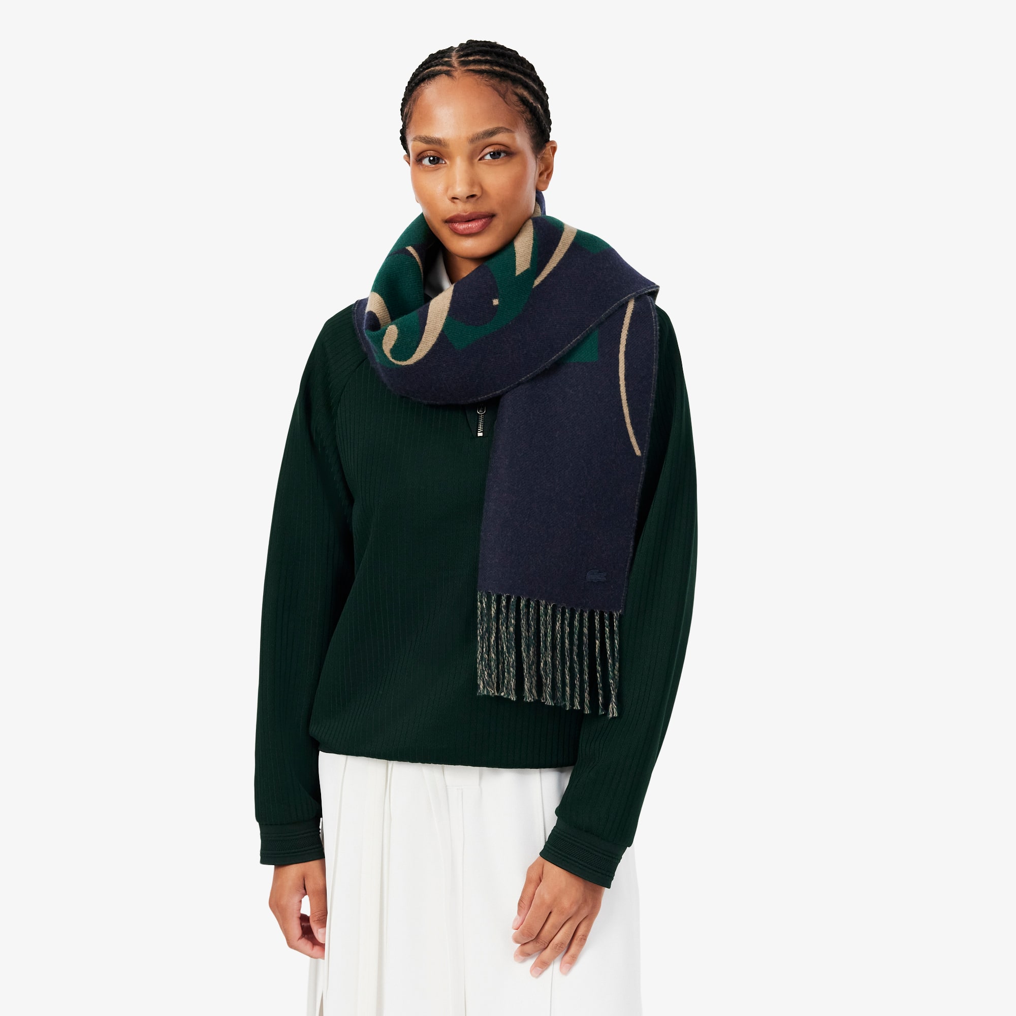 Jacquard Wool Scarf - undefined - New In 2026 | Lacoste