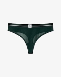 Velour Stripe Mesh String Briefs
