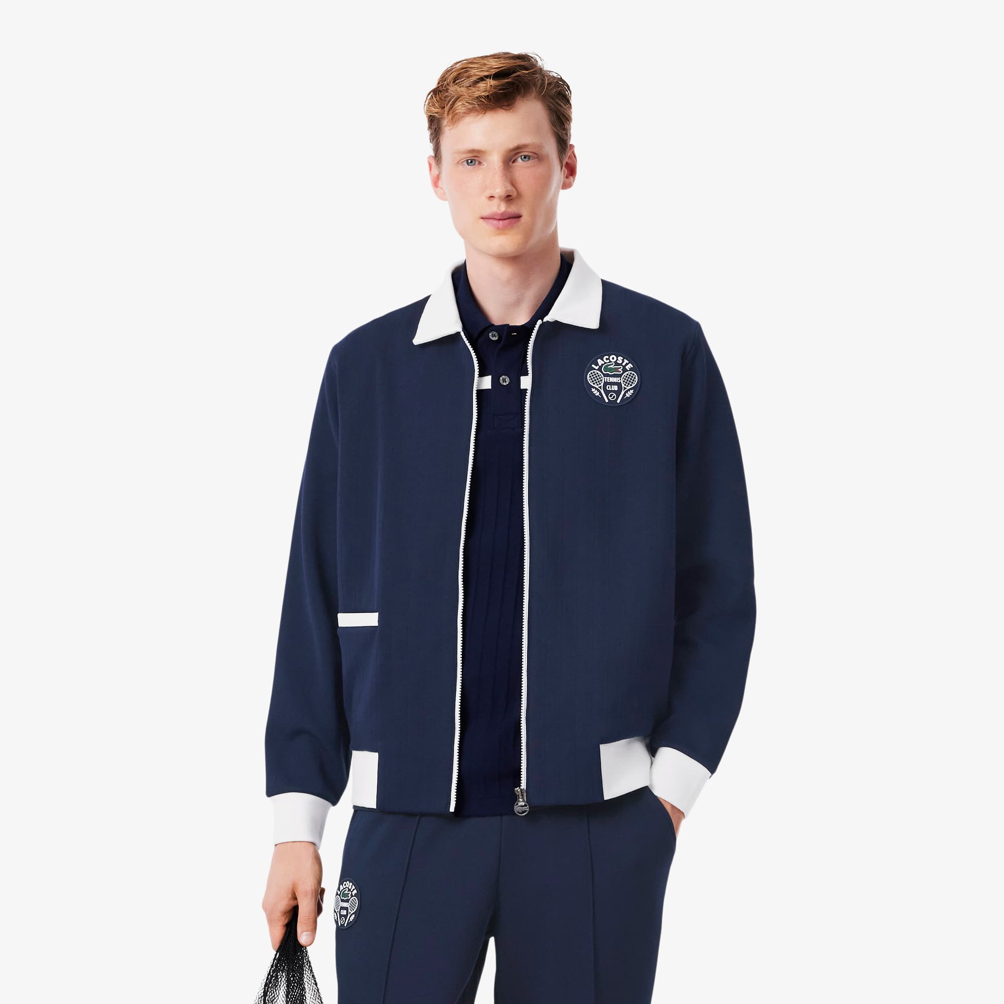 LACOSTE ダイヤモンドパターン ジャケット Men's Tennis Heritage Ultra Dry Jacket - Sweaters & Sweatshirts