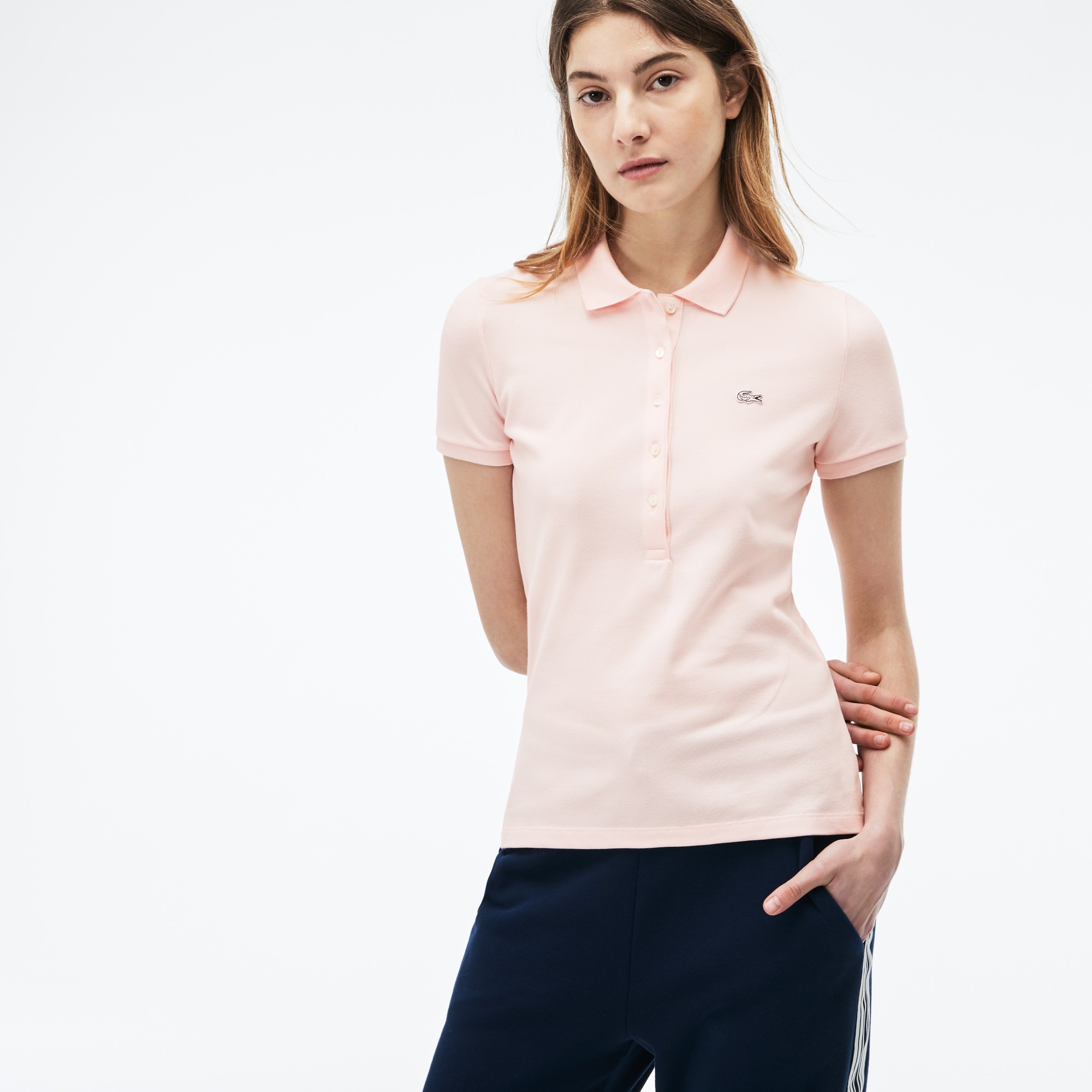 Women's Slim Fit Stretch Mini Cotton Piqué Polo - Polo Shirts - New In 2025  | Lacoste