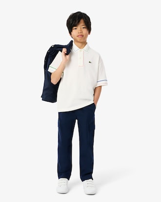 Kids' Contrast Accent Petit Piqué Polo