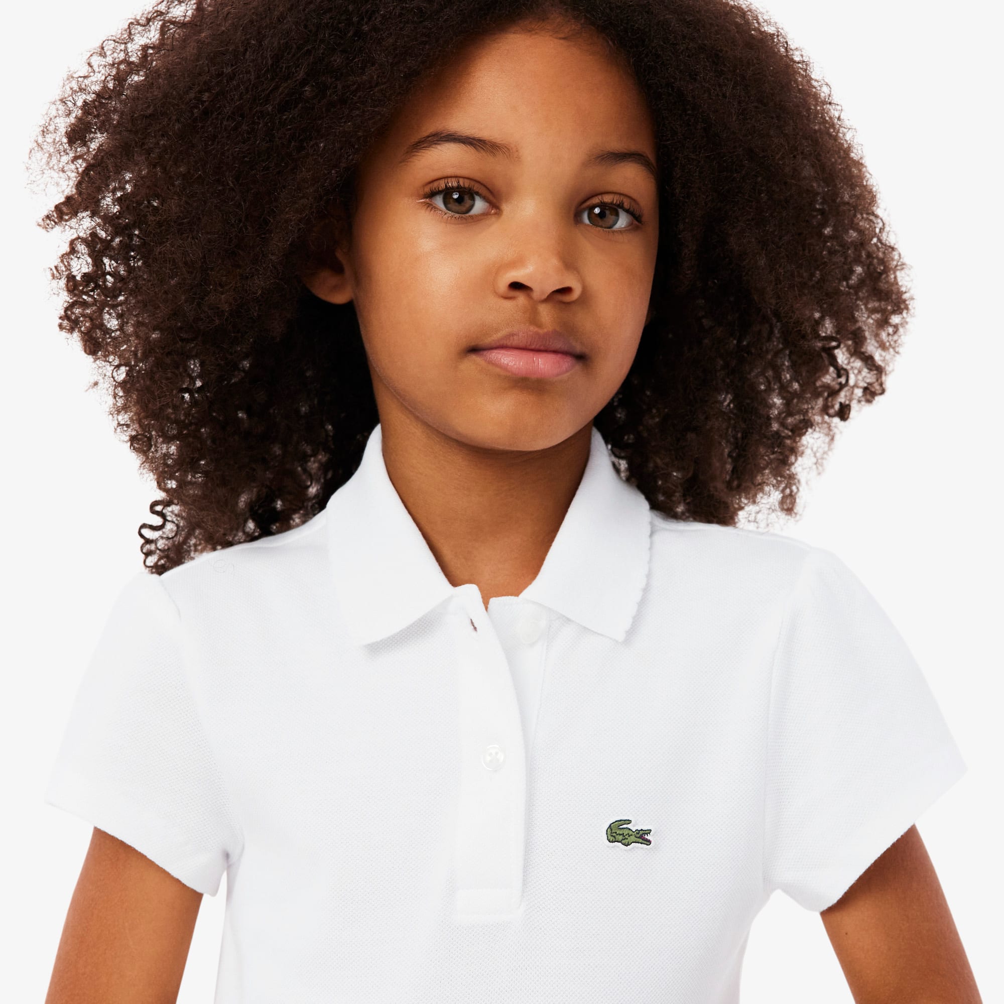 Girls' Scalloped Collar Piqué Polo