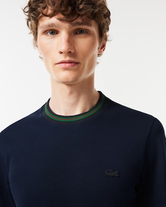 Men's Stripe Collar Stretch Piqué T-Shirt