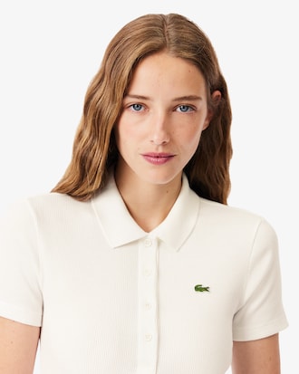 Women's Slim Fit L.12.D Ribbed Cotton Polo