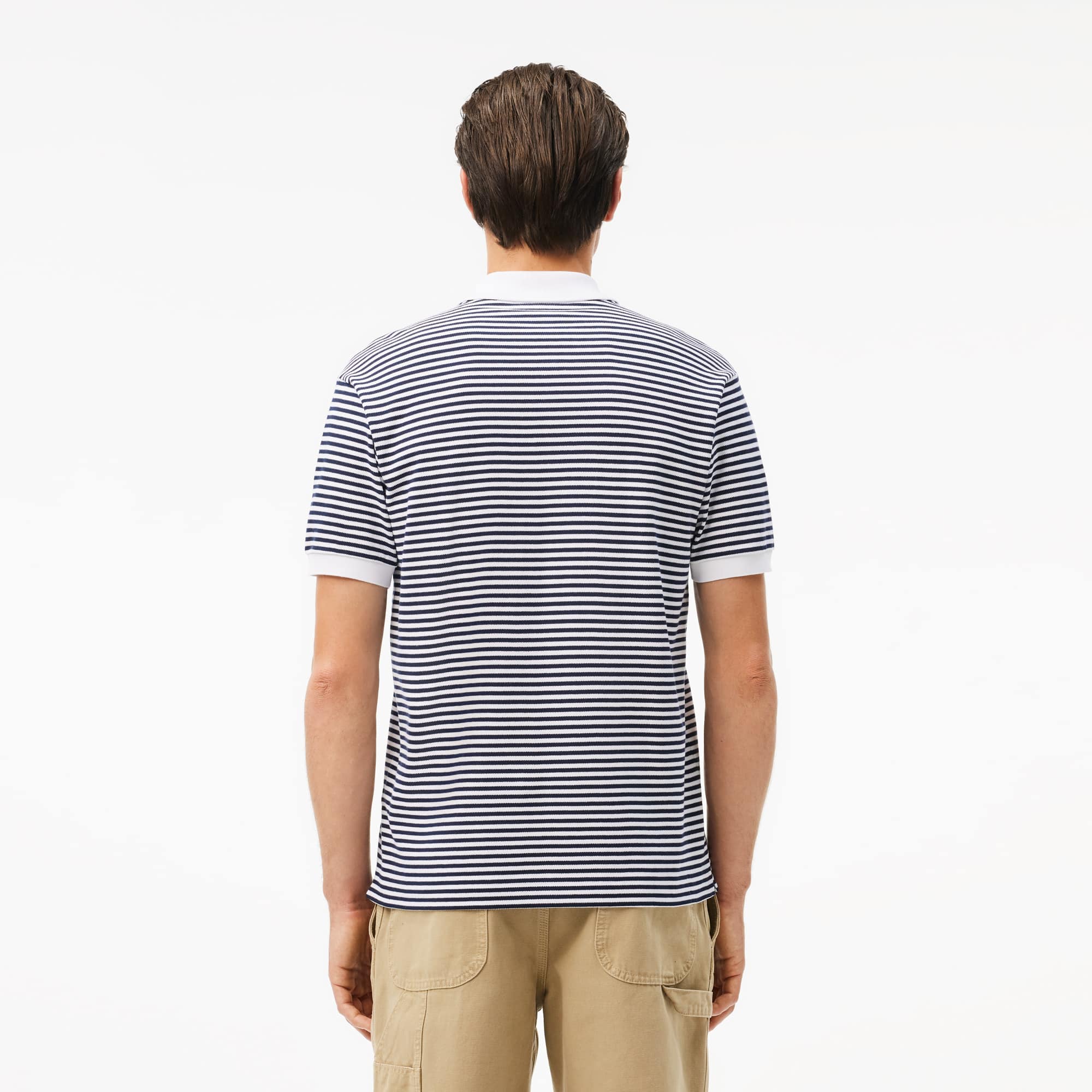 Men's Classic Fit L.12.12 Striped Petit Piqué Polo - Polo Shirts