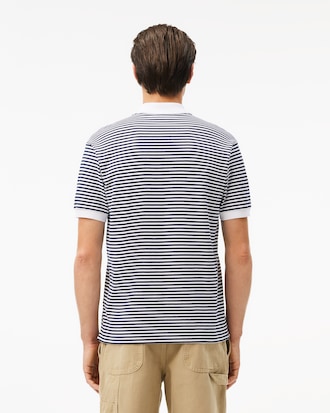 Men's Classic Fit L.12.12 Striped Petit Piqué Polo