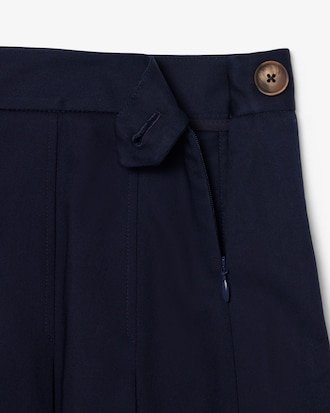 Women's Short Stretch Cotton Pleated Skirt