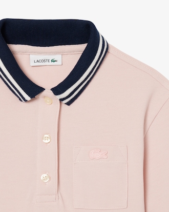 Pleated Skirt Piqu&eacute; Polo Dress