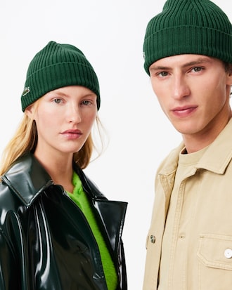 Unisex Rib Knit Brushed Wool Beanie
