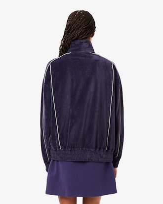 Women's Oversized Zip-Up Velour Sweatshirt