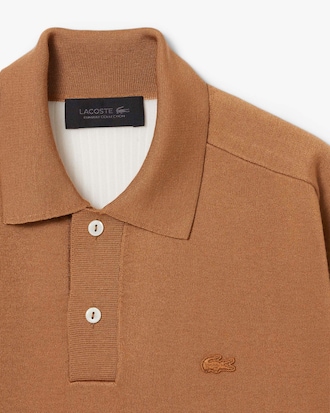 Runway Wool Blend Polo Collar Sweater