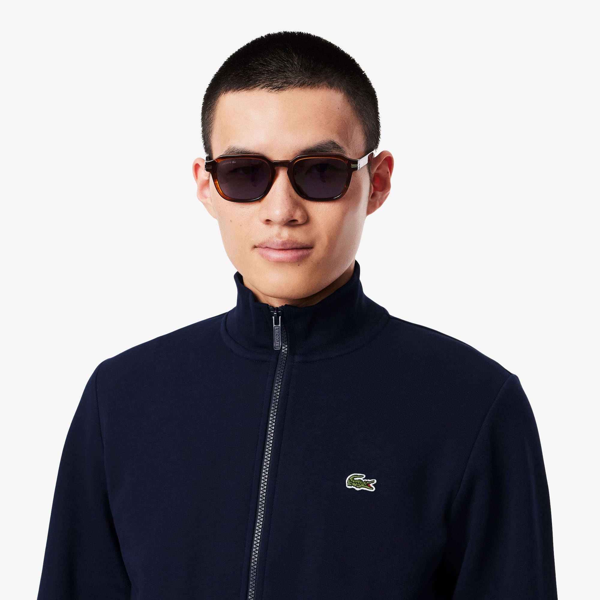 Men's Zip-Up High-Neck Fleece Sweatshirt - Sweaters & Sweatshirts