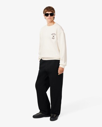 Sudadera de Cuello Redondo de Felpa con Bordado